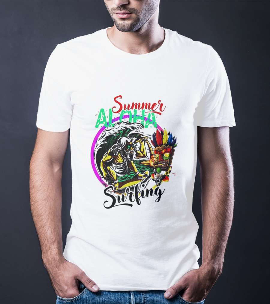 Summer Aloha Surfing Tiki Spirit Adventure T-Shirt