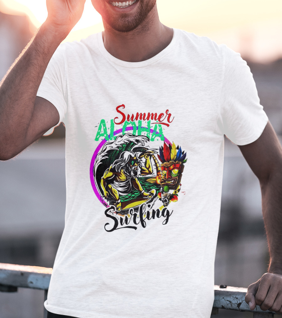 Summer Aloha Surfing Tiki Spirit Adventure T-Shirt