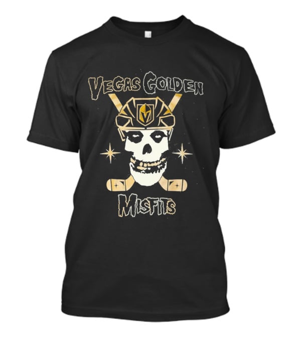 Vegas Golden Knights Misfits Skull And Crossed Hockey Sticks T-Shirt