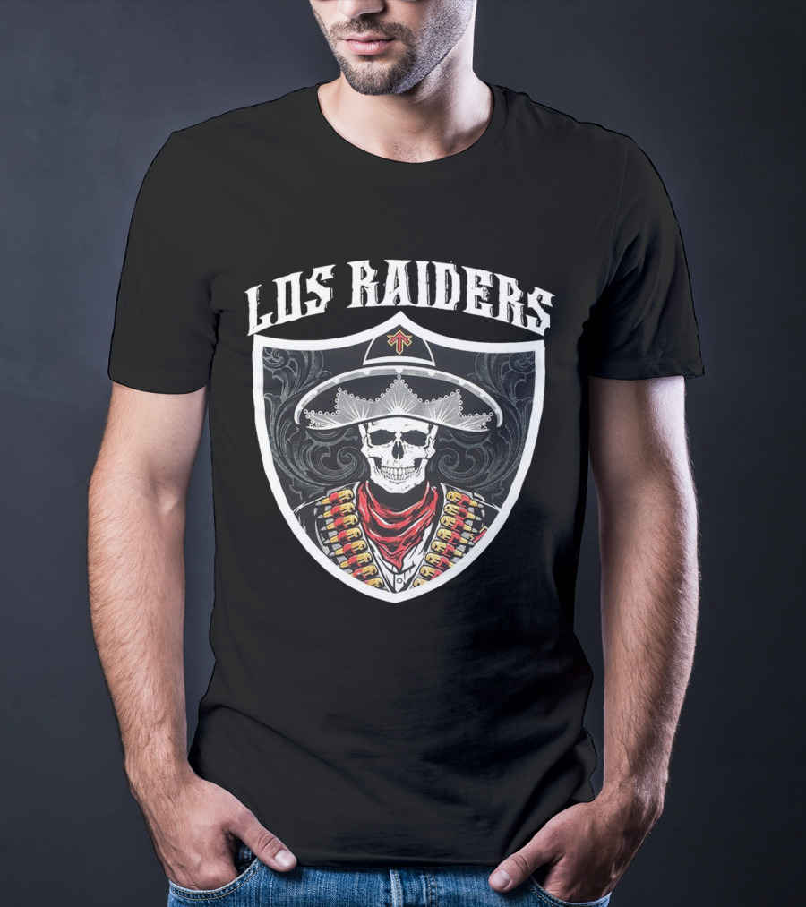Los Raiders Sombrero Skull Shield T-Shirt