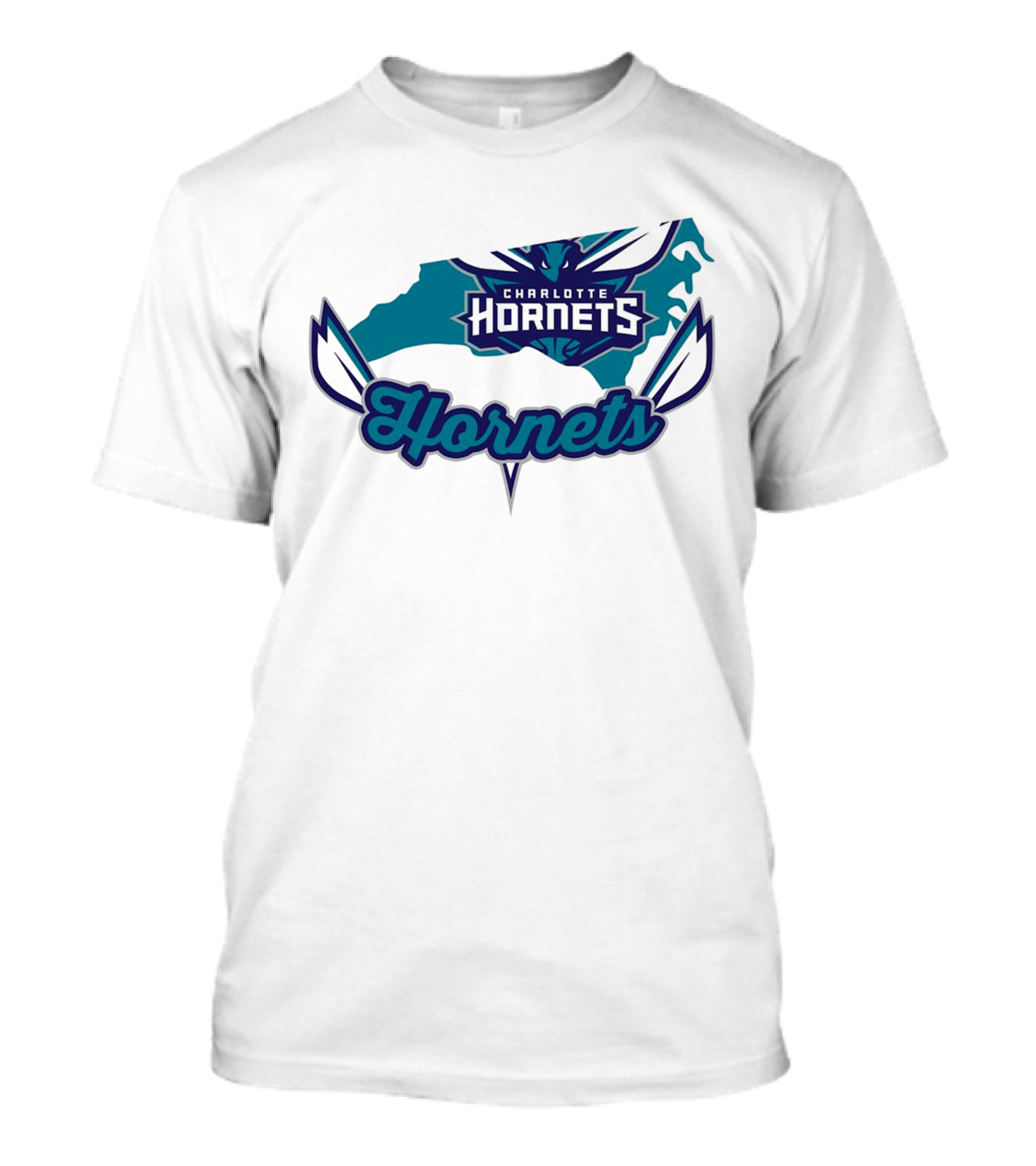 Charlotte Hornets North Carolina Map T-Shirt