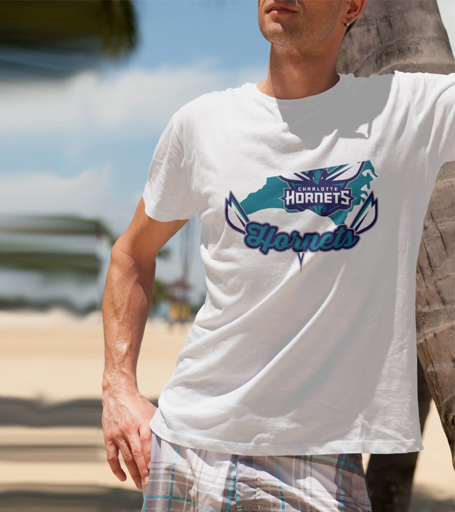 Charlotte Hornets North Carolina Map T-Shirt