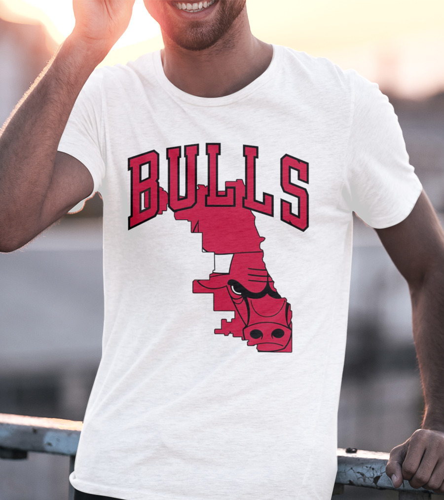 Bulls Chicago Map T-Shirt