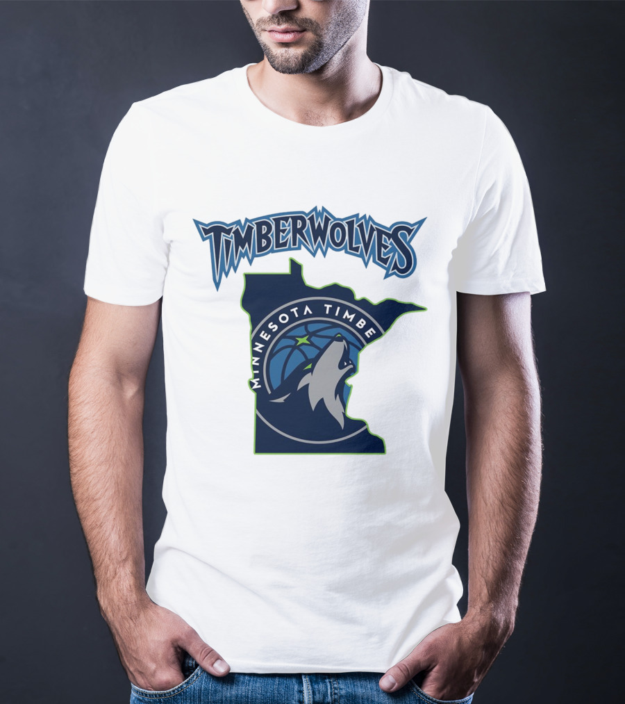 Minnesota Timberwolves Logo Map T-Shirt