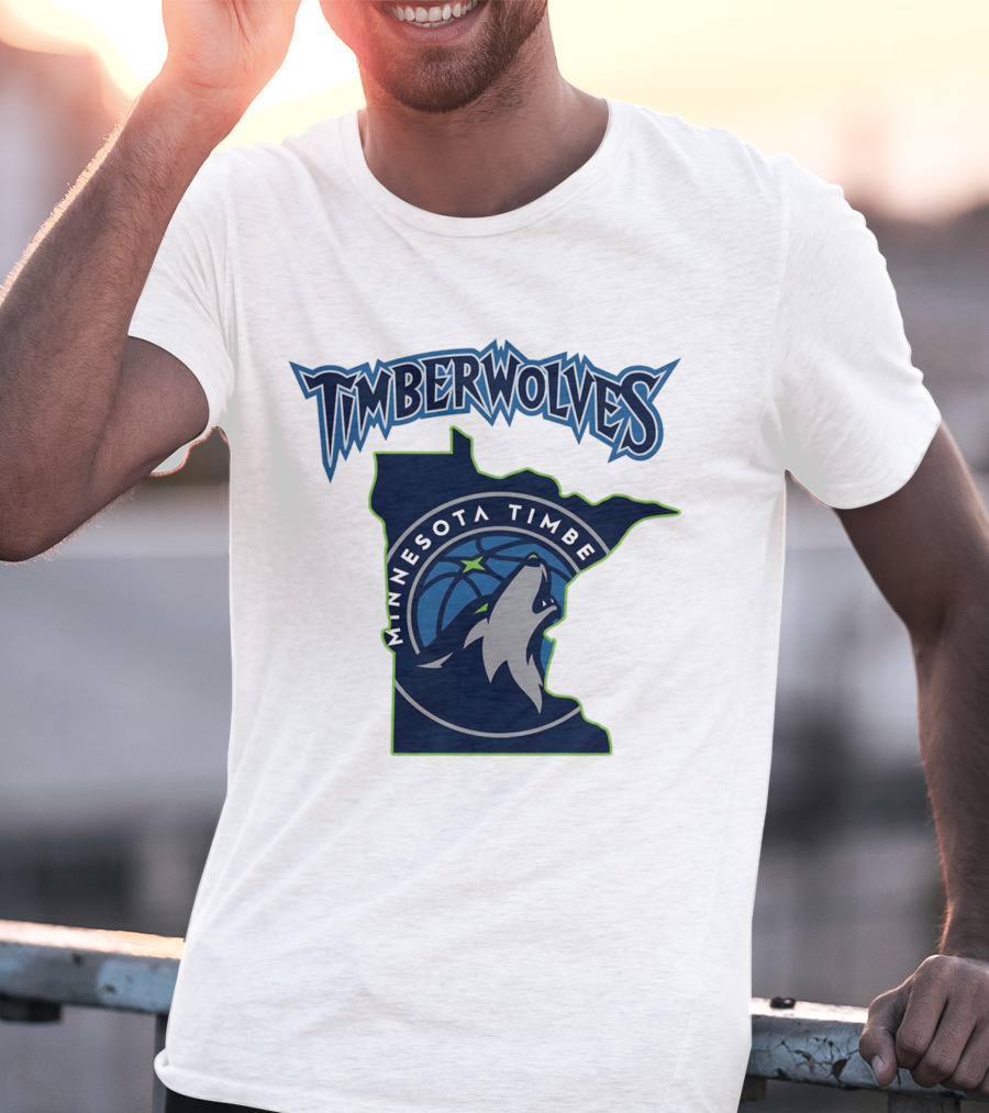 Minnesota Timberwolves Logo Map T-Shirt