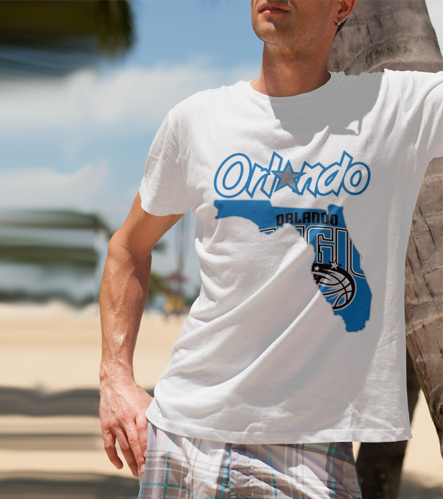 Orlando Magic Florida Map Basketball T-Shirt