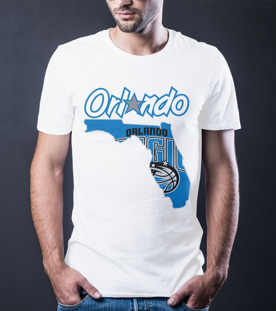 Orlando Magic Florida Map Basketball T-Shirt