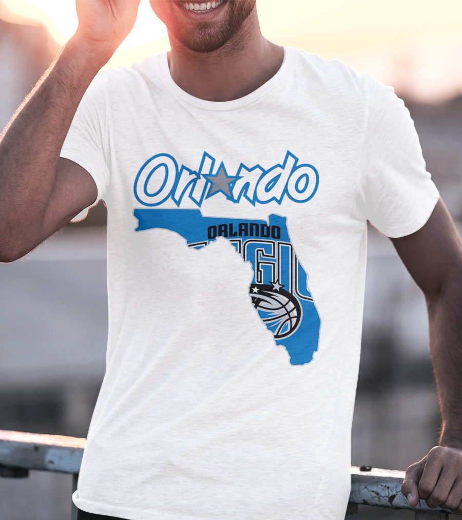 Orlando Magic Florida Map Basketball T-Shirt