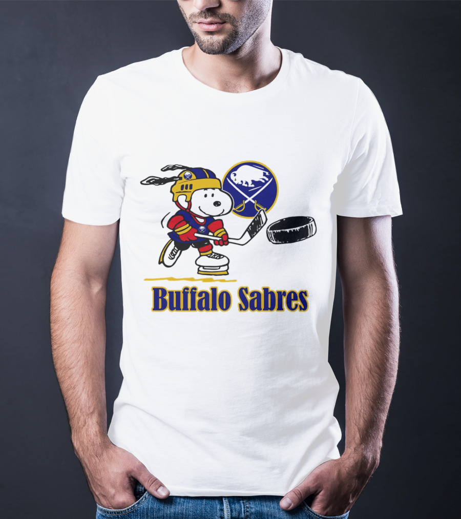 Snoopy Buffalo Sabres Hockey Player With Puck T-Shirt