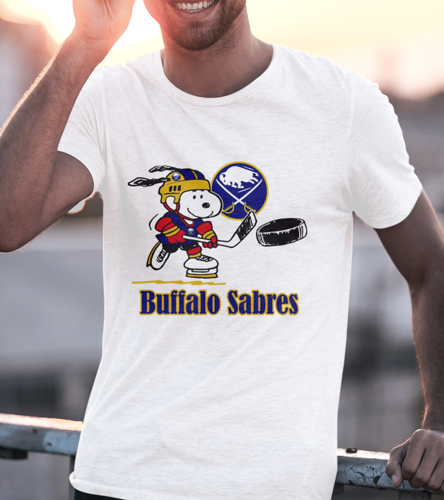 Snoopy Buffalo Sabres Hockey Player With Puck T-Shirt