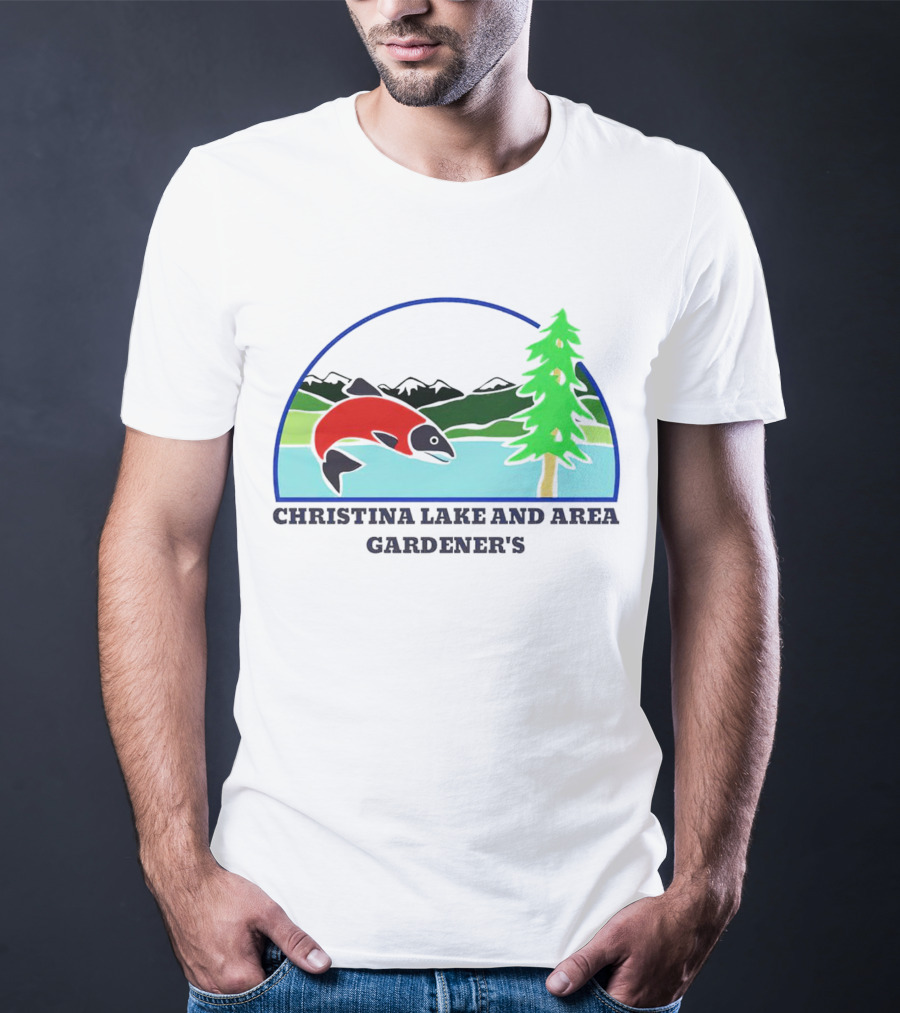 Christina Lake And Area Gardener’s Salmon And Evergreen Landscape T-Shirt