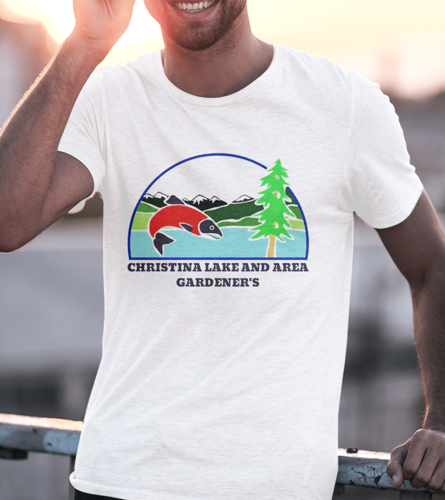 Christina Lake And Area Gardener’s Salmon And Evergreen Landscape T-Shirt