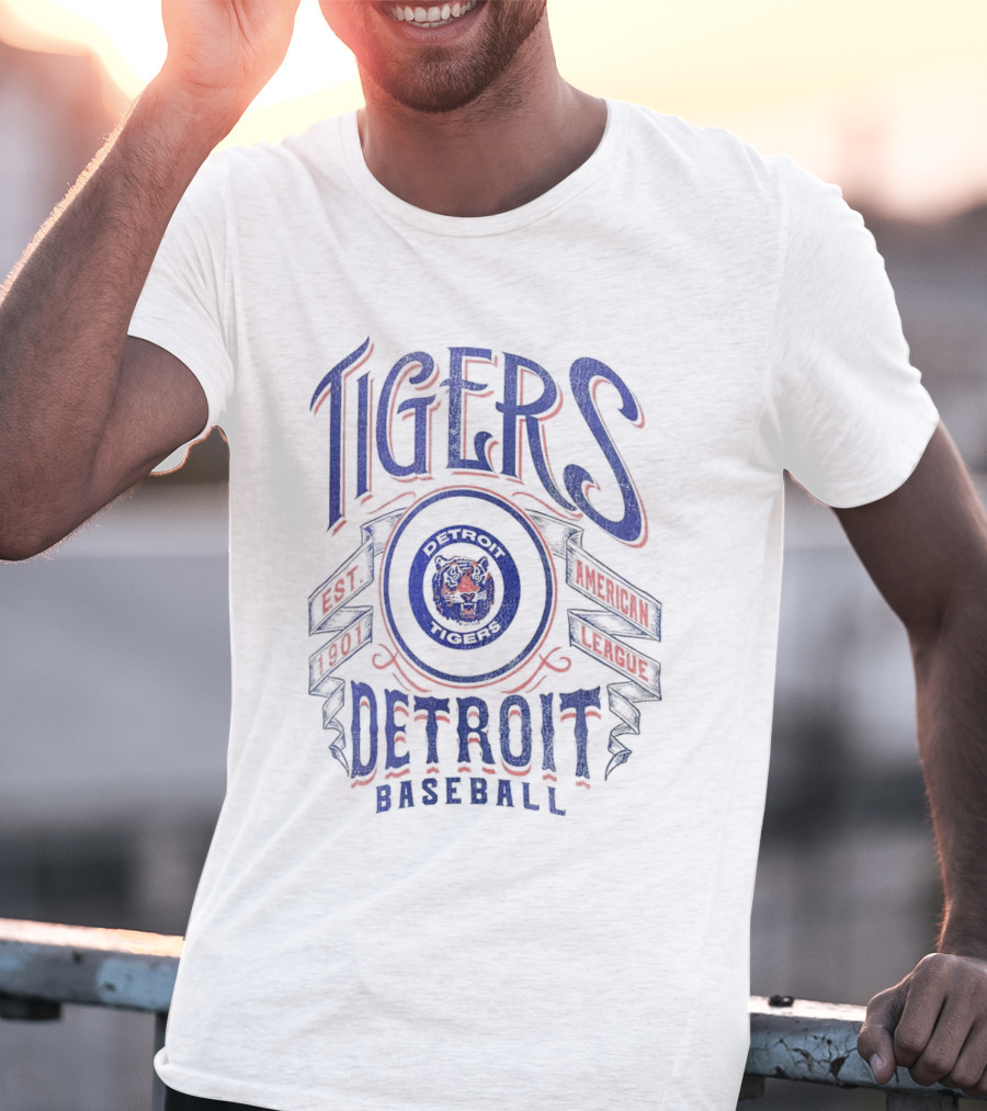 Detroit Tigers Baseball Est 1901 American League T-Shirt