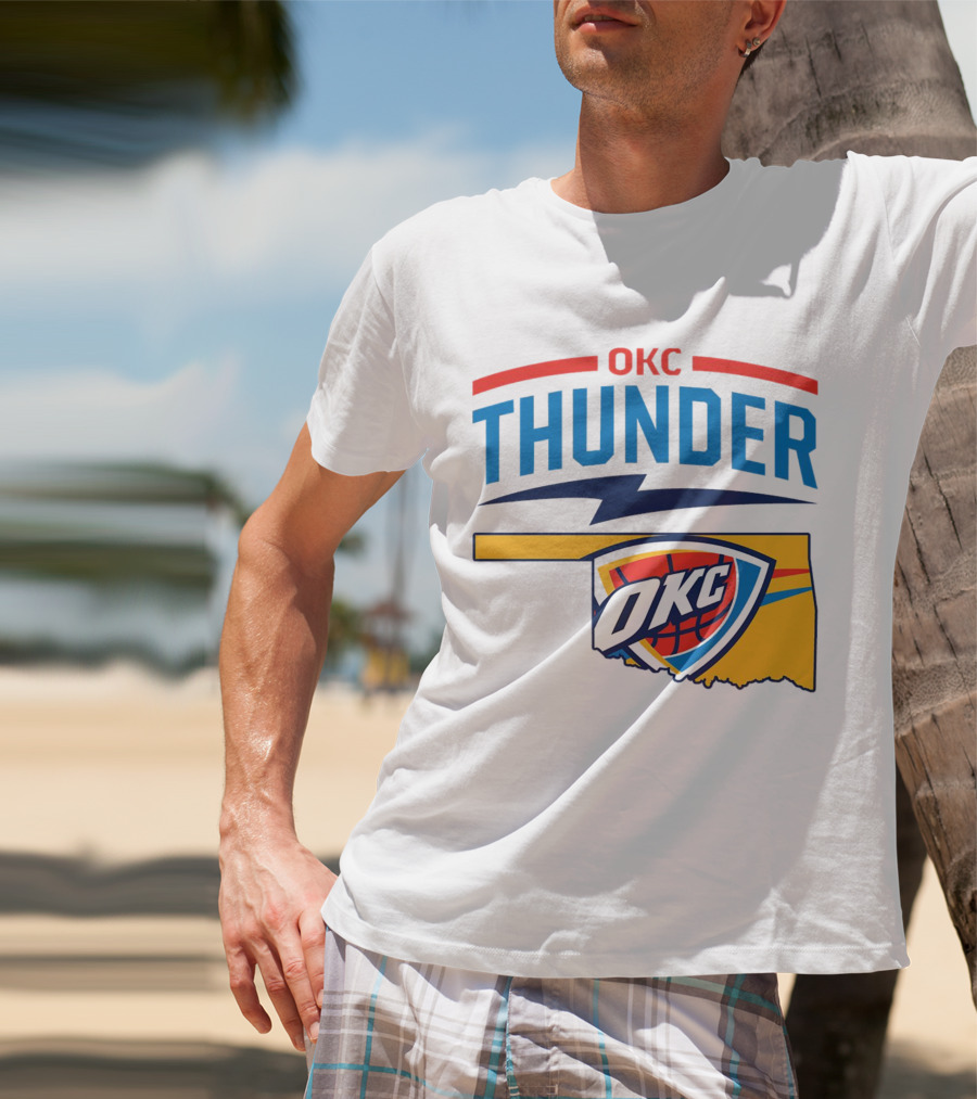 OKC Thunder Basketball Oklahoma Map T-Shirt