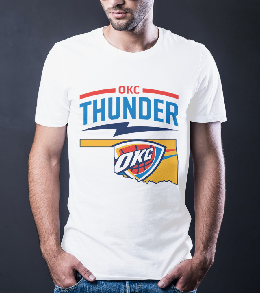 OKC Thunder Basketball Oklahoma Map T-Shirt