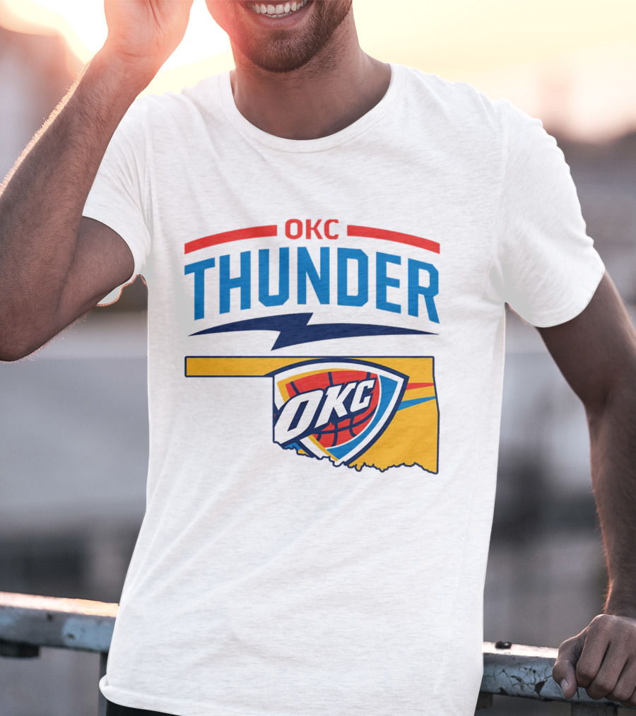 OKC Thunder Basketball Oklahoma Map T-Shirt