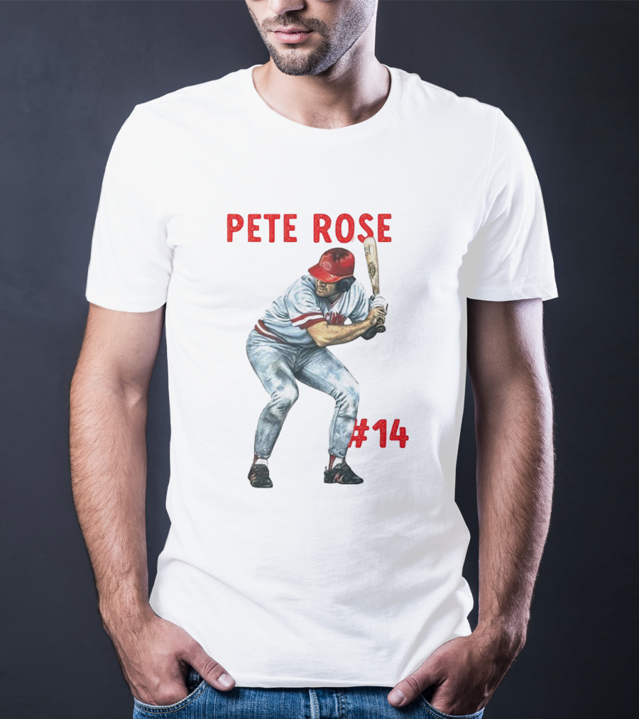 Pete Rose 14 Cincinnati Reds Baseball Player T-Shirt