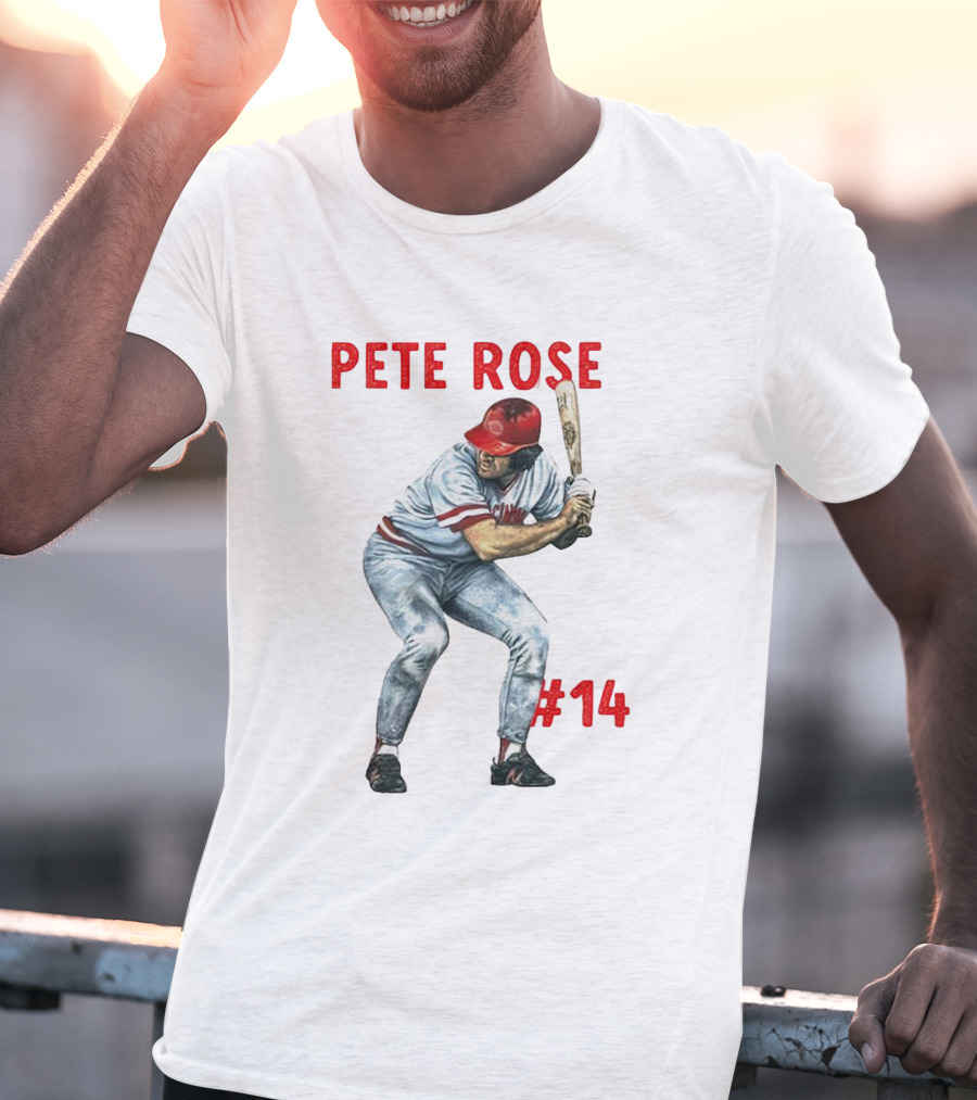 Pete Rose 14 Cincinnati Reds Baseball Player T-Shirt