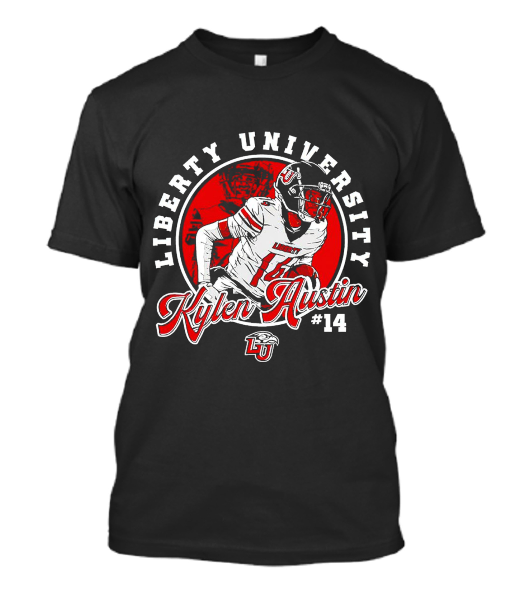 Liberty University Kylen Austin #14 NCAA Football Caricature T-Shirt