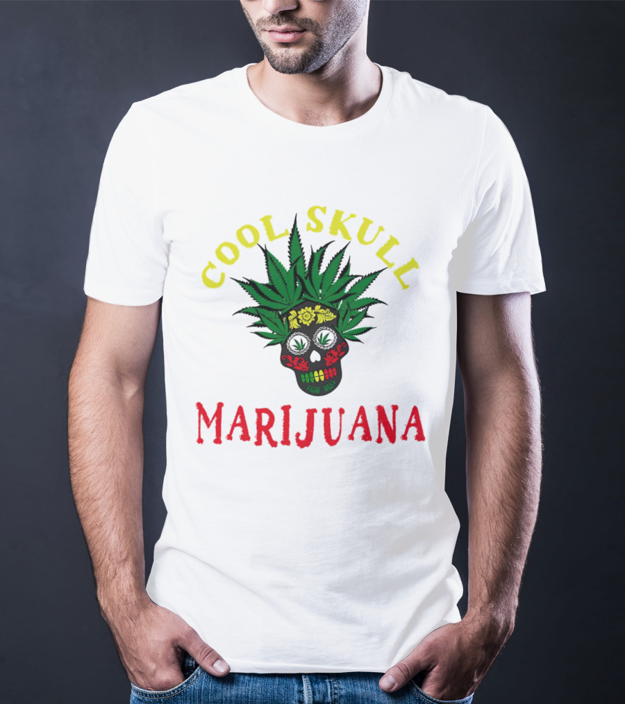 Cool Skull Marijuana Weed Lovers T-Shirt