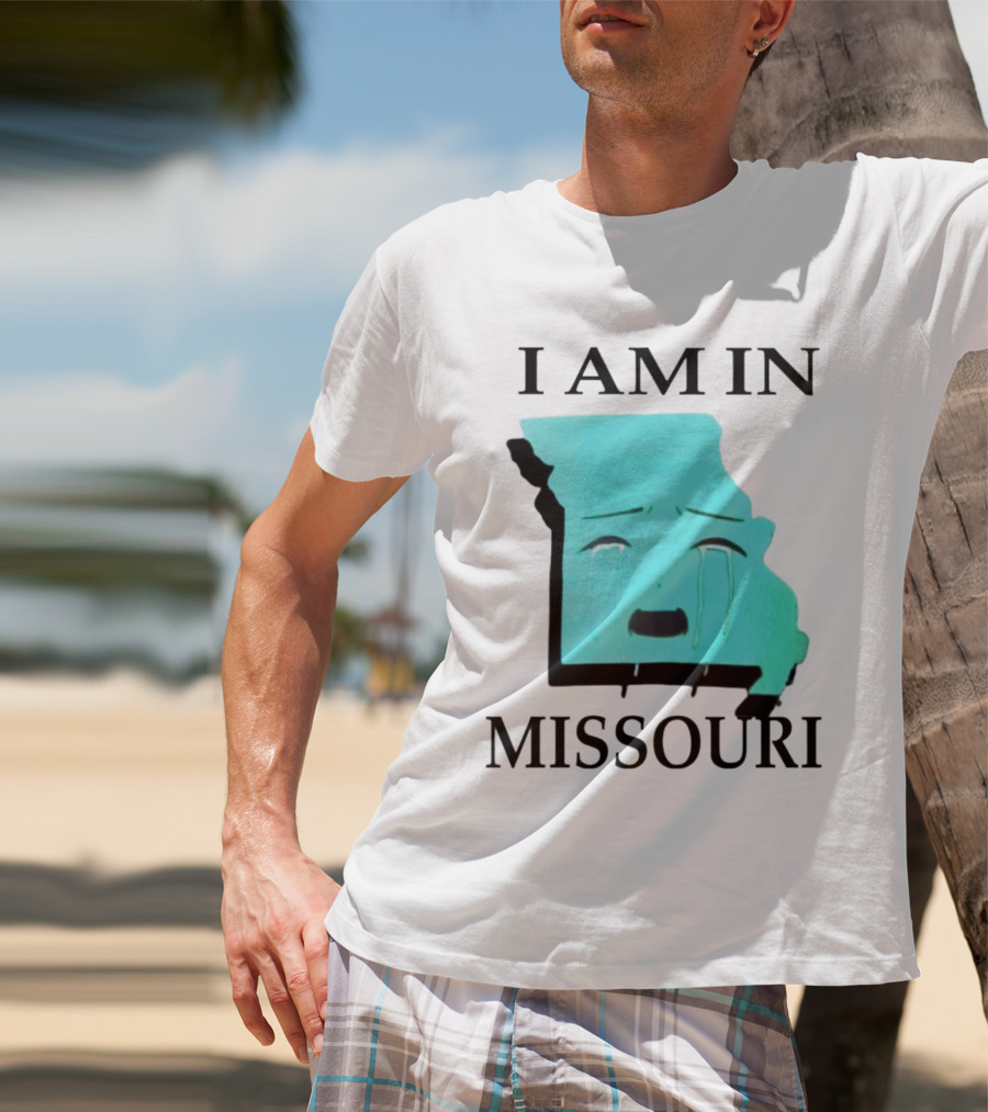 I Am In Missouri Crying Map Face T-Shirt