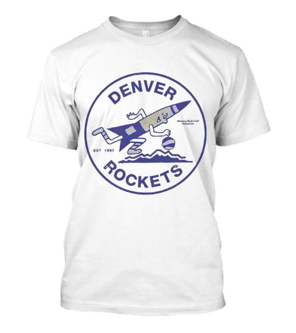 Denver Rockets Basketball Running Rocket Logo Est 1967 T-Shirt