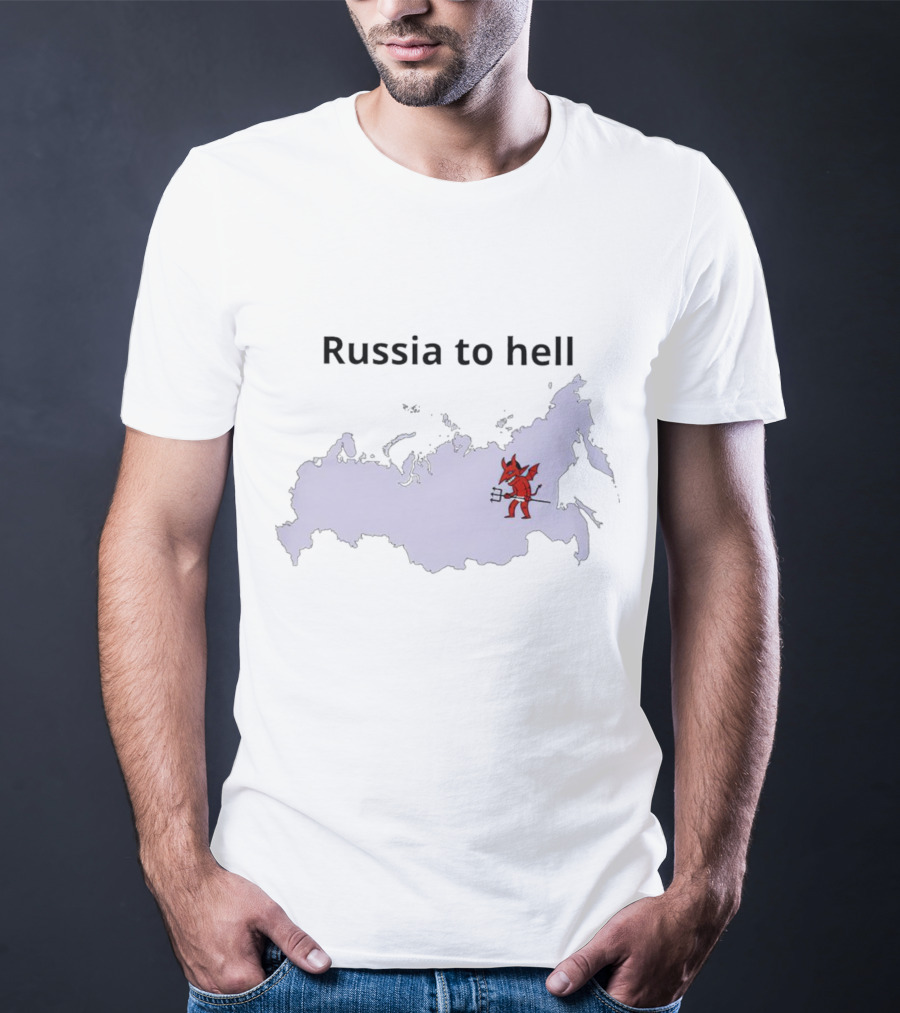 Russia To Hell Devil Map T-Shirt