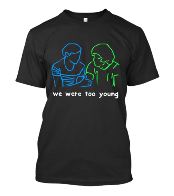 We Were Too Young Neon Outline Two People Conversation T-Shirt