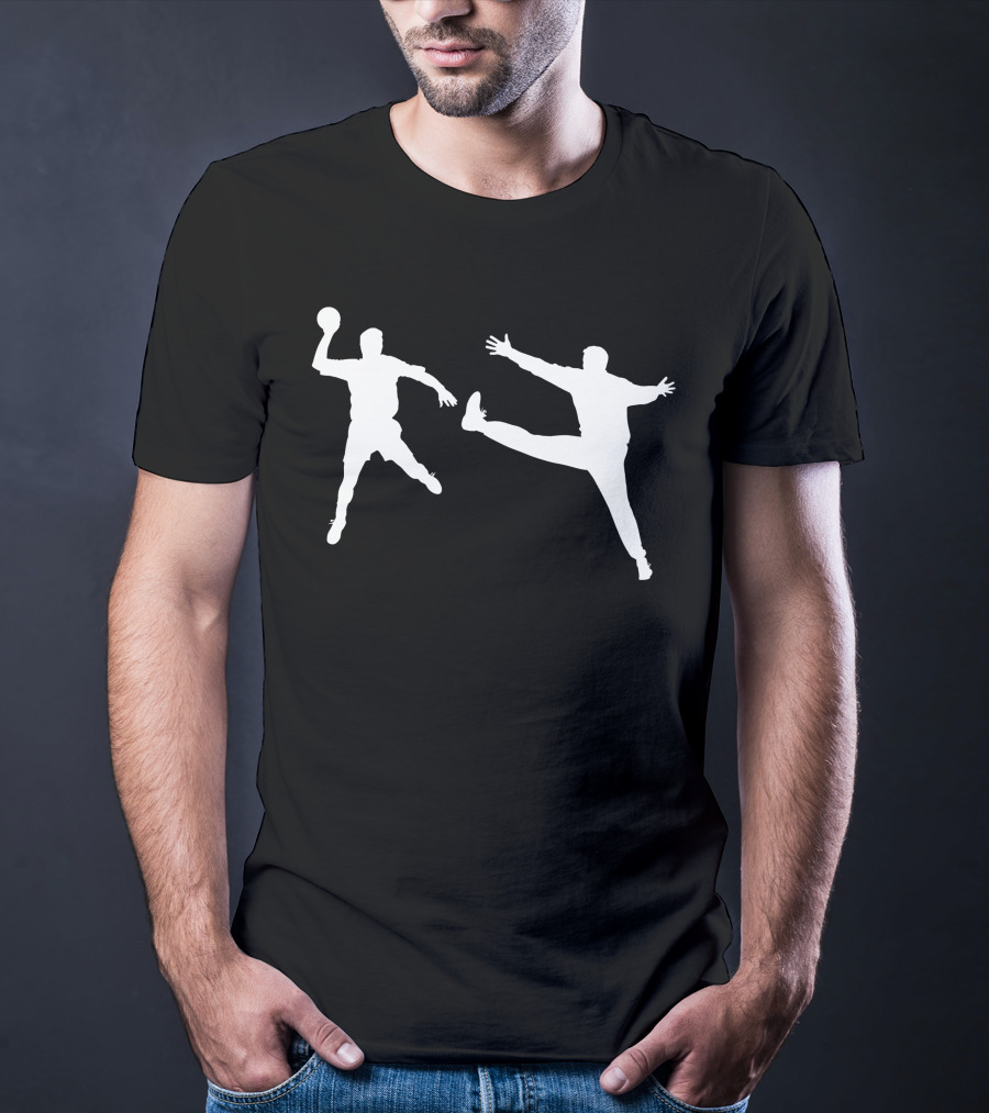 Handball Player And Goalkeeper Silhouettes T-Shirt