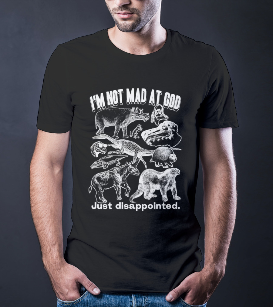 I’m Not Mad At God Just Disappointed Dinosaur And Animal Sketches T-Shirt