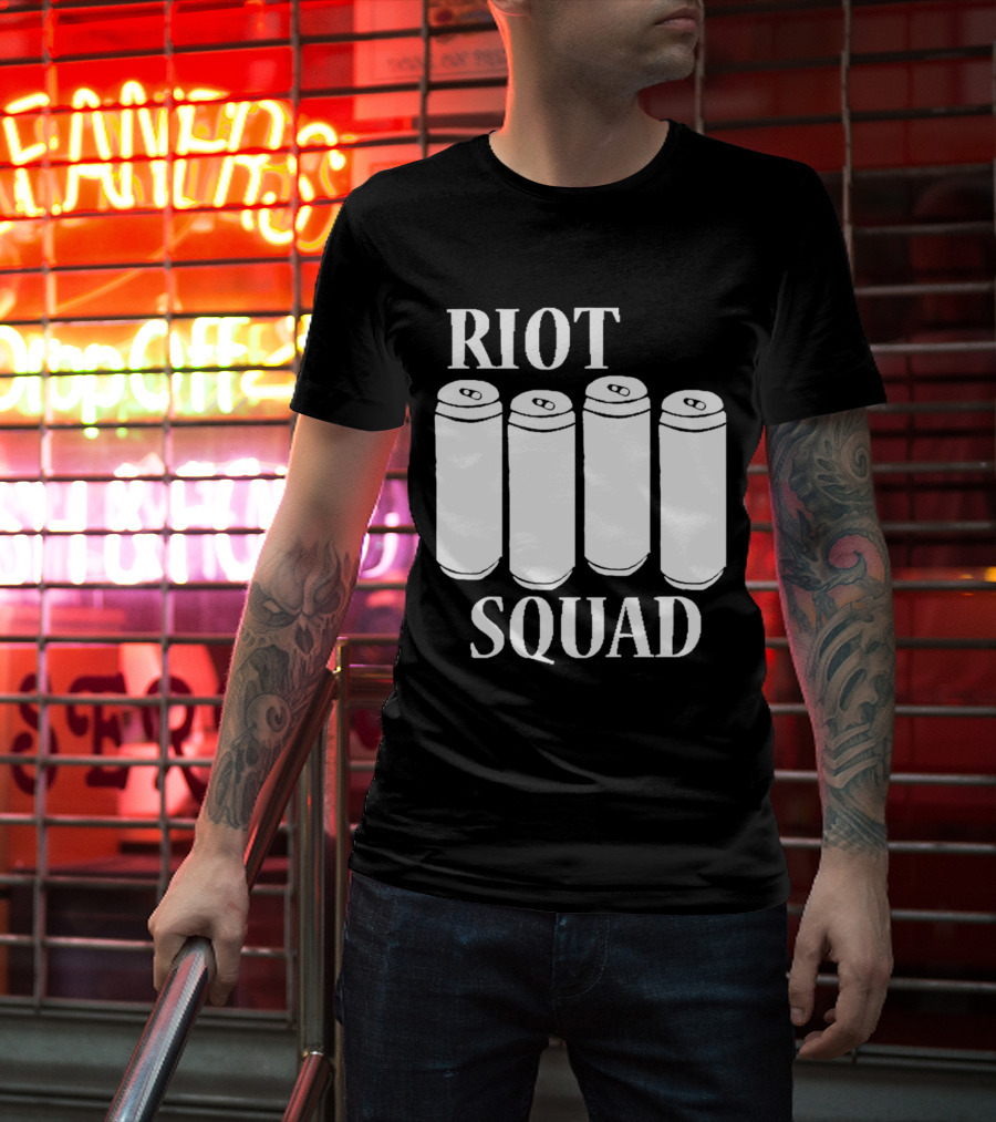 Riot Squad Beer Can Four Pack T-Shirt