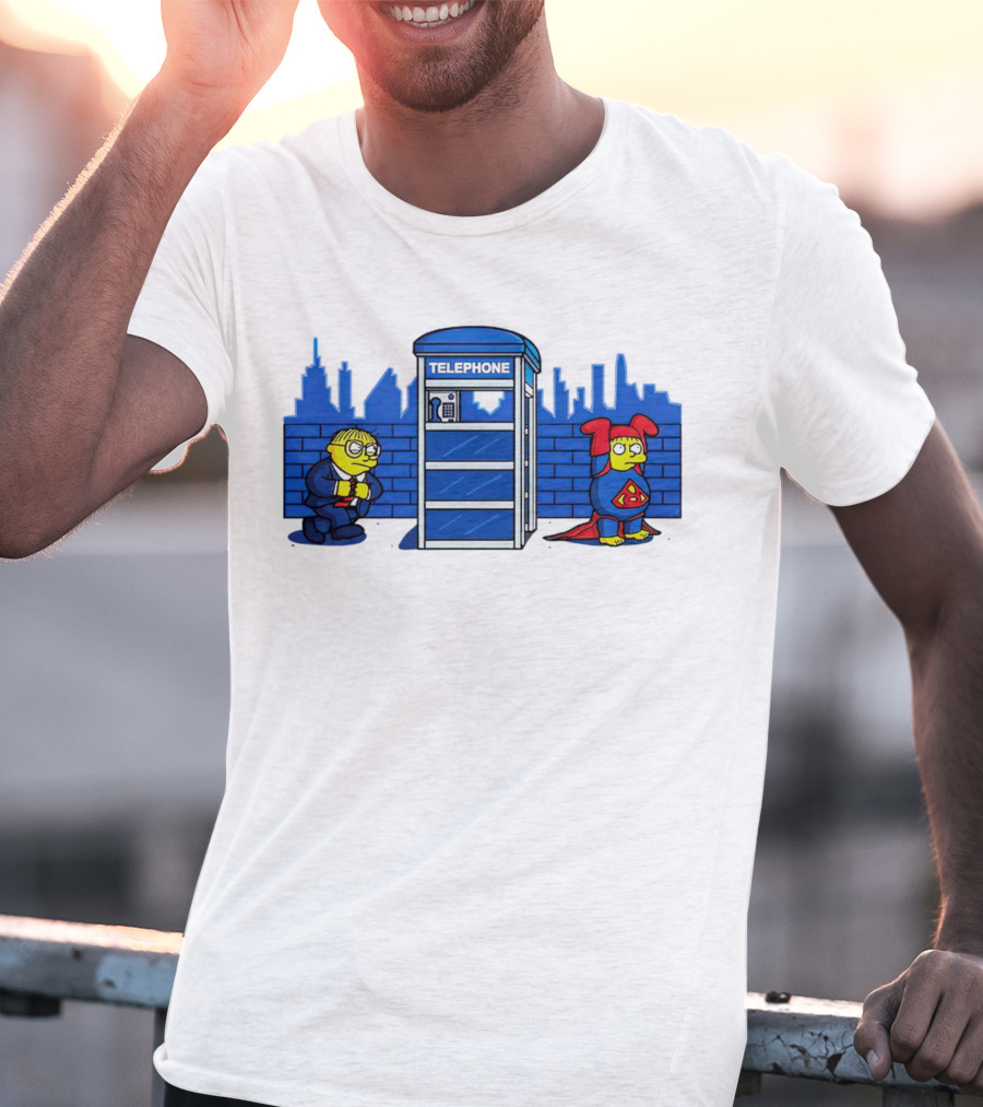 Simpson Telephone Booth Superhero Transform T-Shirt