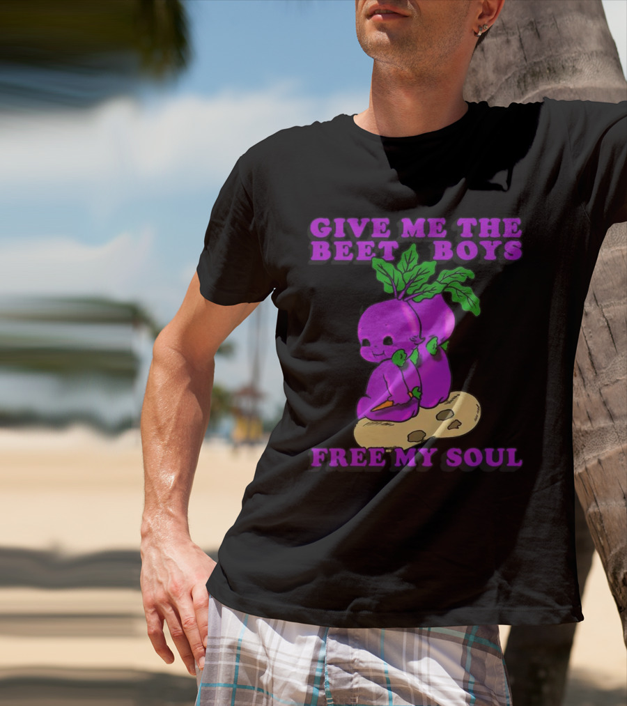 Give Me The Beet Boys Free My Soul Purple Vegetables With Carrots T-Shirt