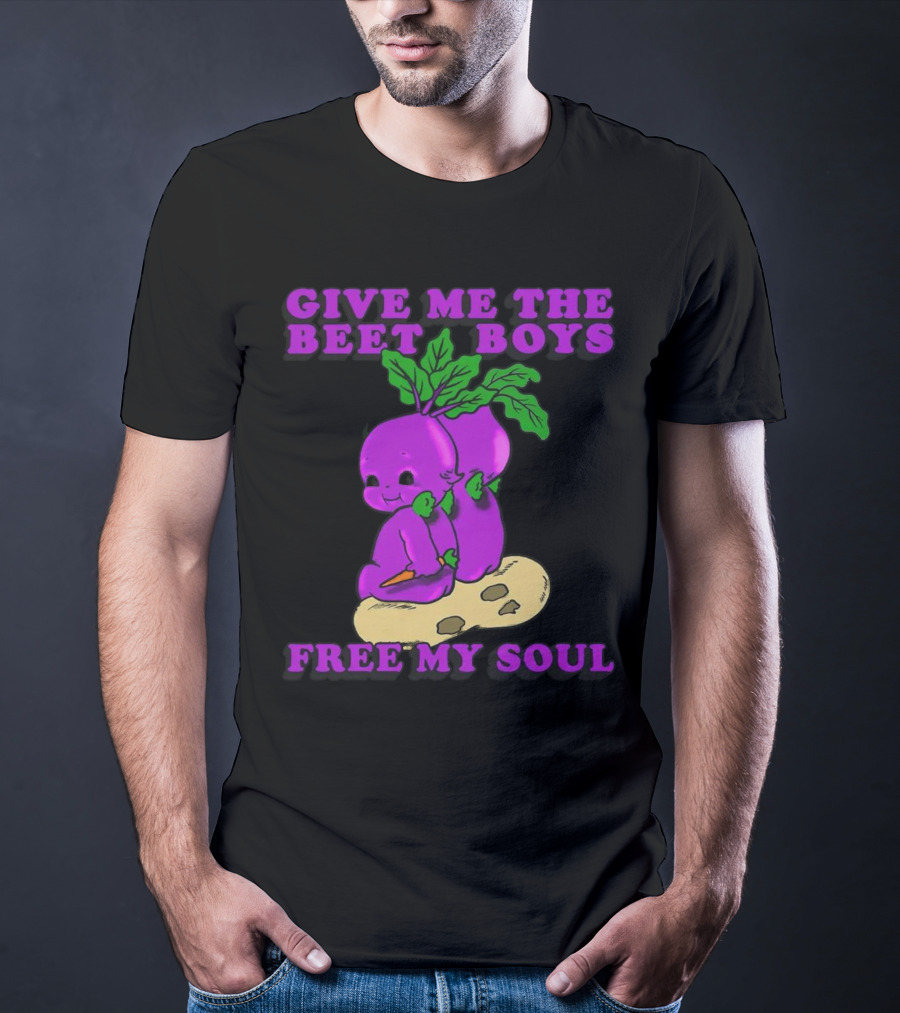 Give Me The Beet Boys Free My Soul Purple Vegetables With Carrots T-Shirt