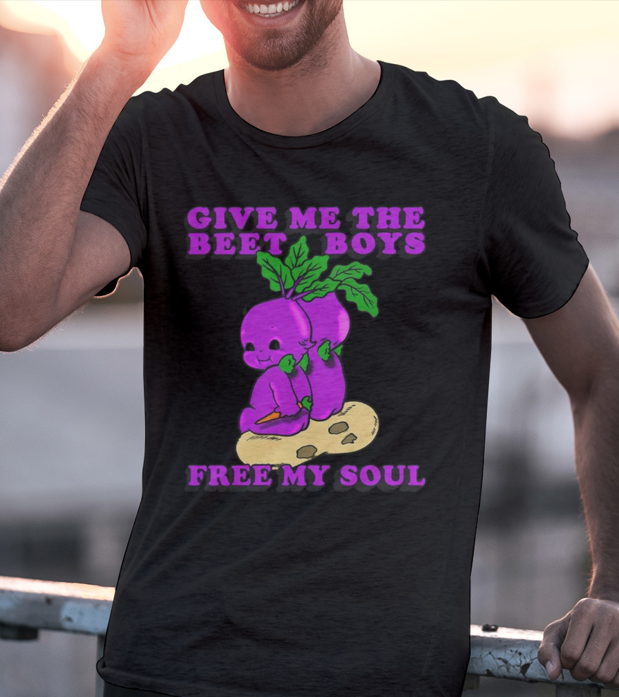 Give Me The Beet Boys Free My Soul Purple Vegetables With Carrots T-Shirt