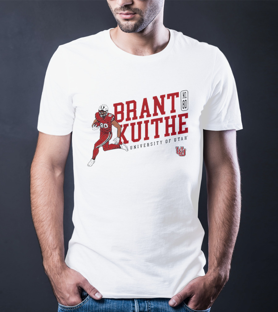 Brant Kuithe No. 80 University Of Utah Utes Football Caricature T-Shirt