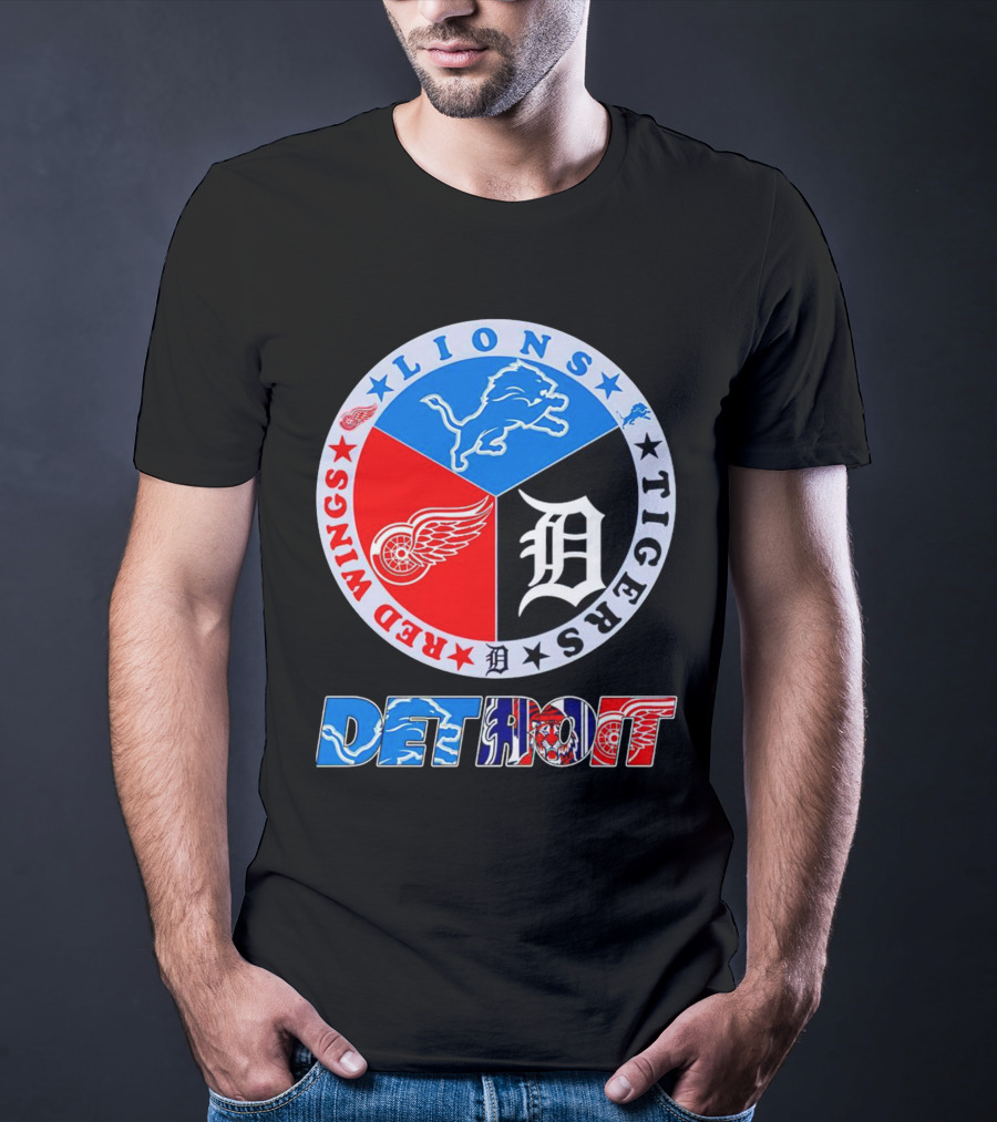 Detroit Red Wings Lions Tigers Logo Detroit T-Shirt