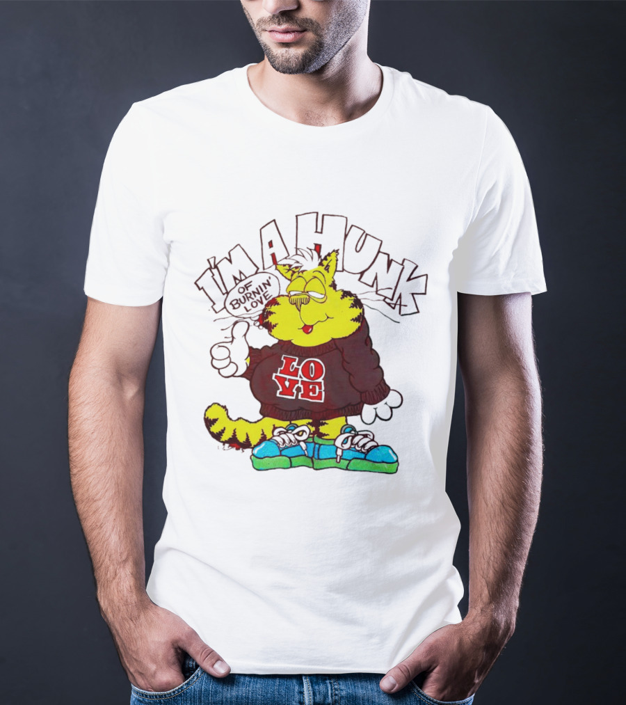 Garfield I'm A Hunk Of Burnin Love With Bold Sweater And Sneakers T-Shirt