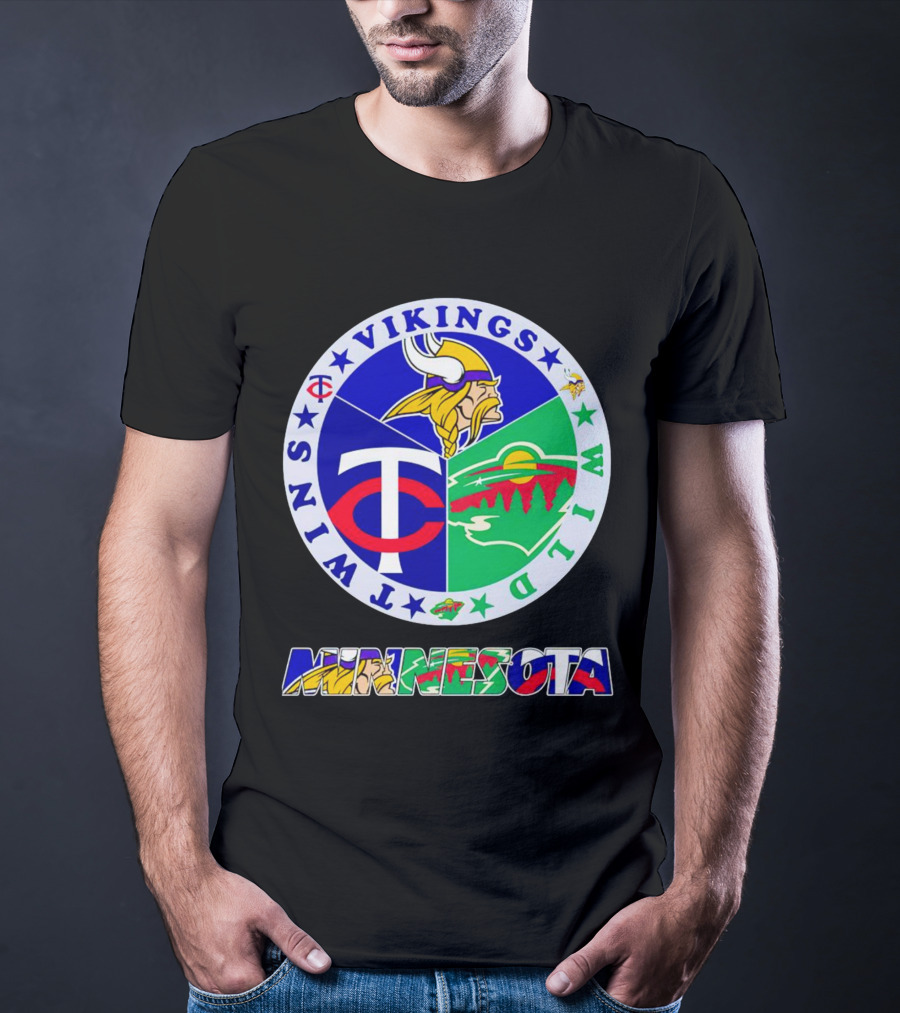 Minnesota Twins Vikings Wild Team Sports T-Shirt