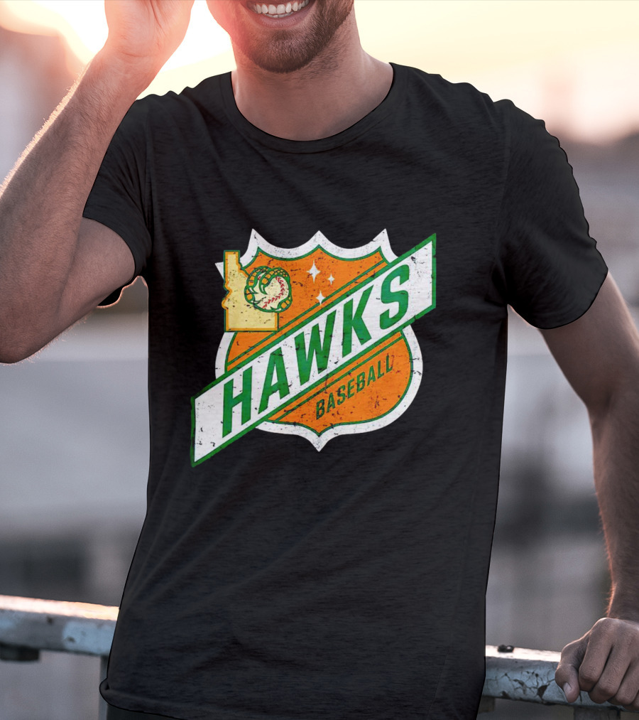 Hawks Baseball Idaho Highway Shield T-Shirt