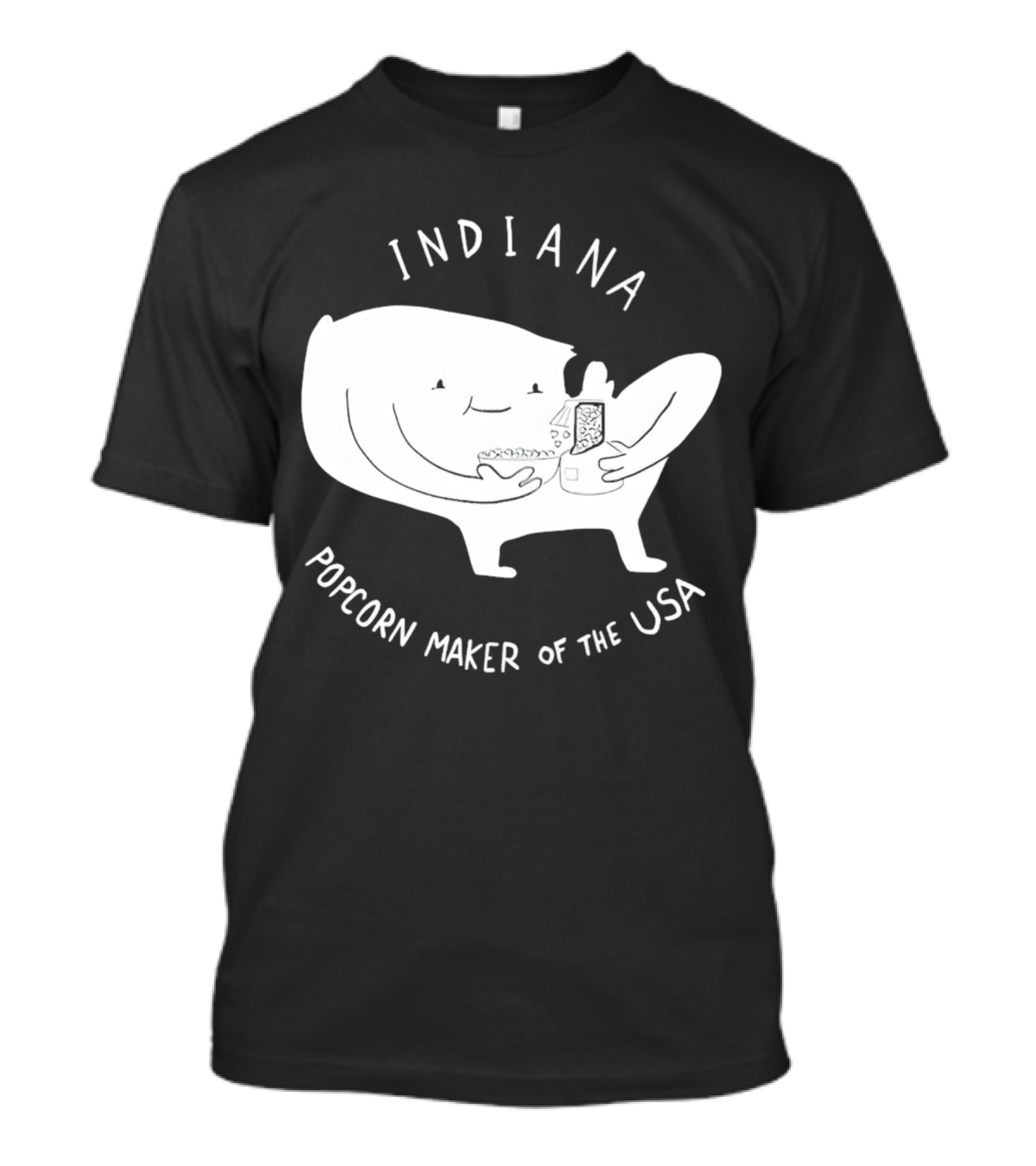 INDIANA Popcorn Maker Of The USA Cartoon Character T-Shirt