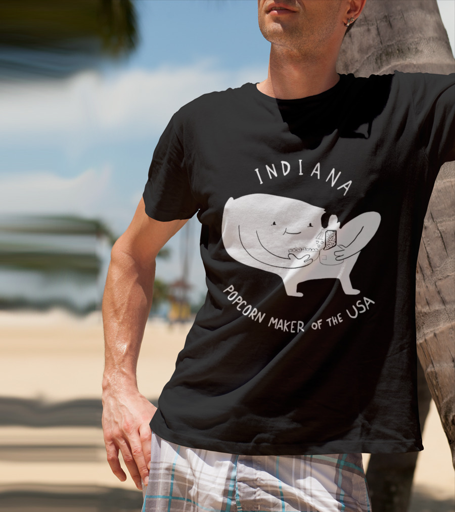 INDIANA Popcorn Maker Of The USA Cartoon Character T-Shirt