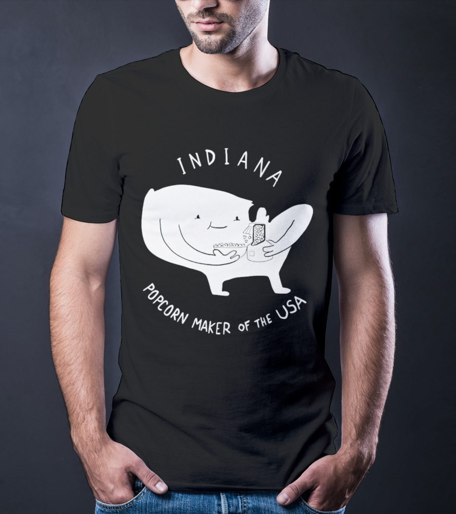 INDIANA Popcorn Maker Of The USA Cartoon Character T-Shirt