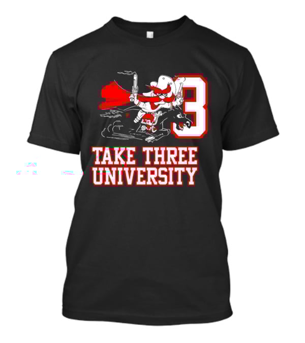 Joey Mcguire Take Three University Red Raider Character Number 3 T-Shirt