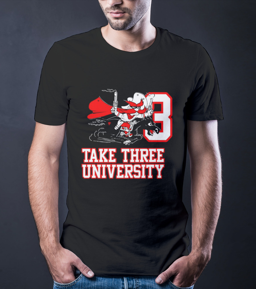 Joey Mcguire Take Three University Red Raider Character Number 3 T-Shirt
