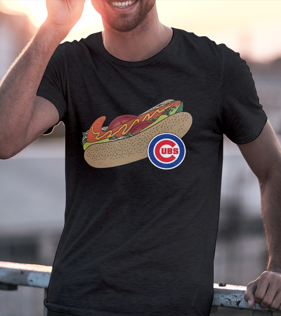 Chicago Cubs Hot Dog Classic Icon T-Shirt
