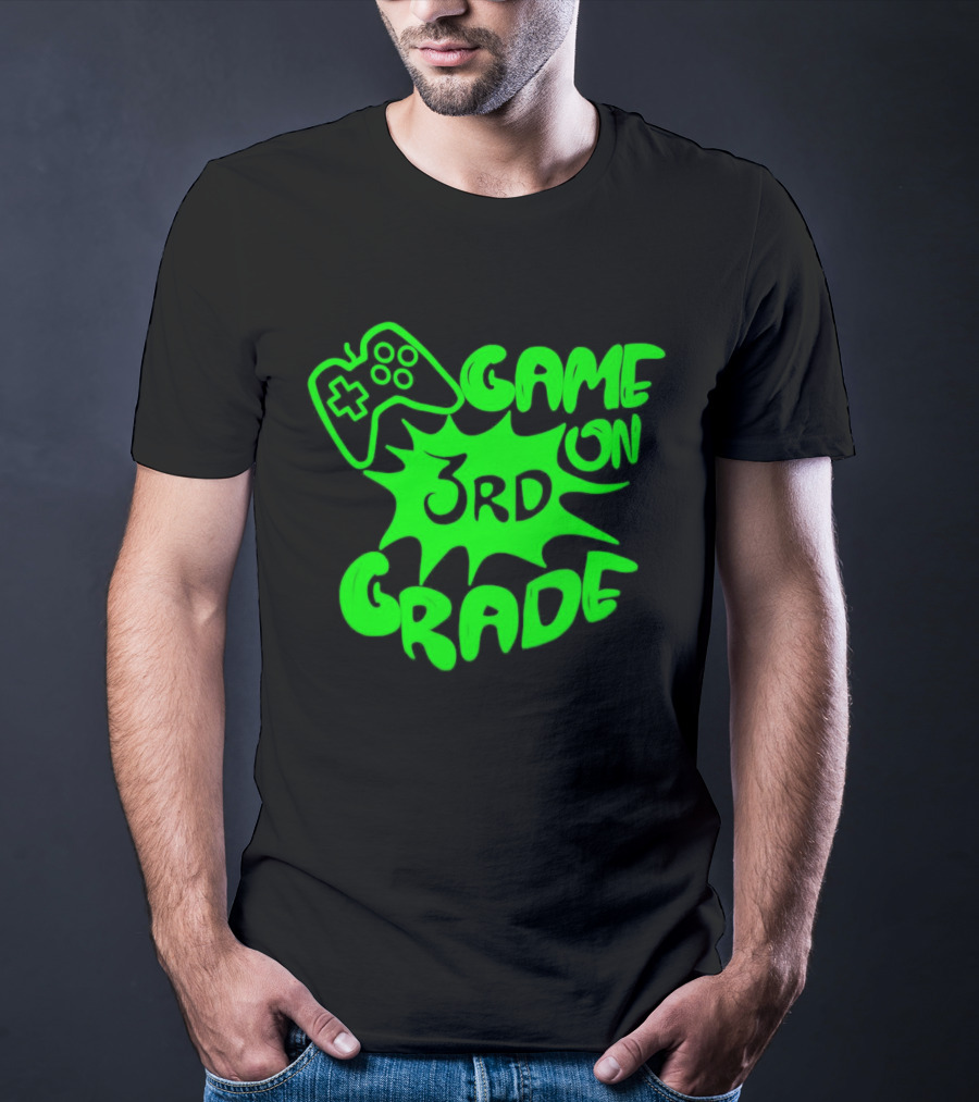 Game On 3rd Grade Gaming Controller Burst T-Shirt