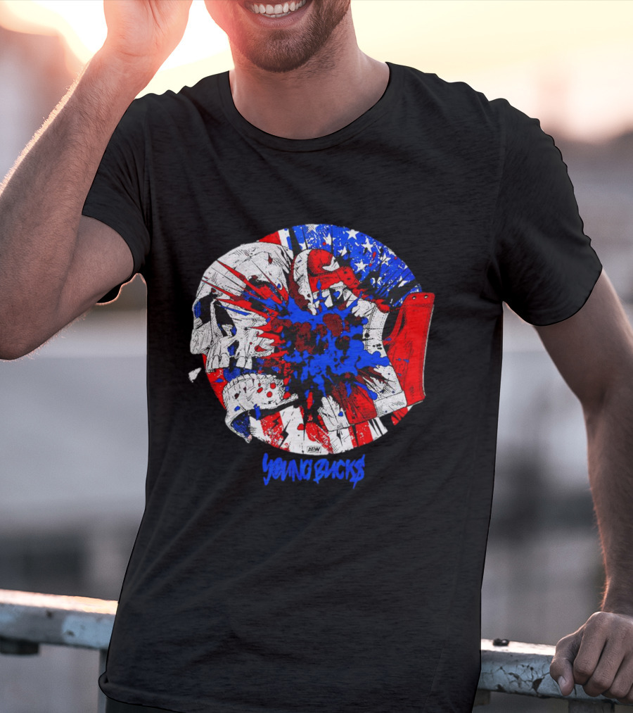 Young Bucks AEW Explosive American Skull Burst T-Shirt