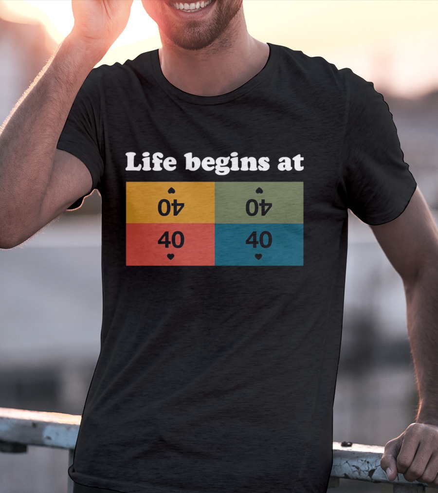 Life Begins At Commander Sphere 40 Spade Heart Cards T-Shirt