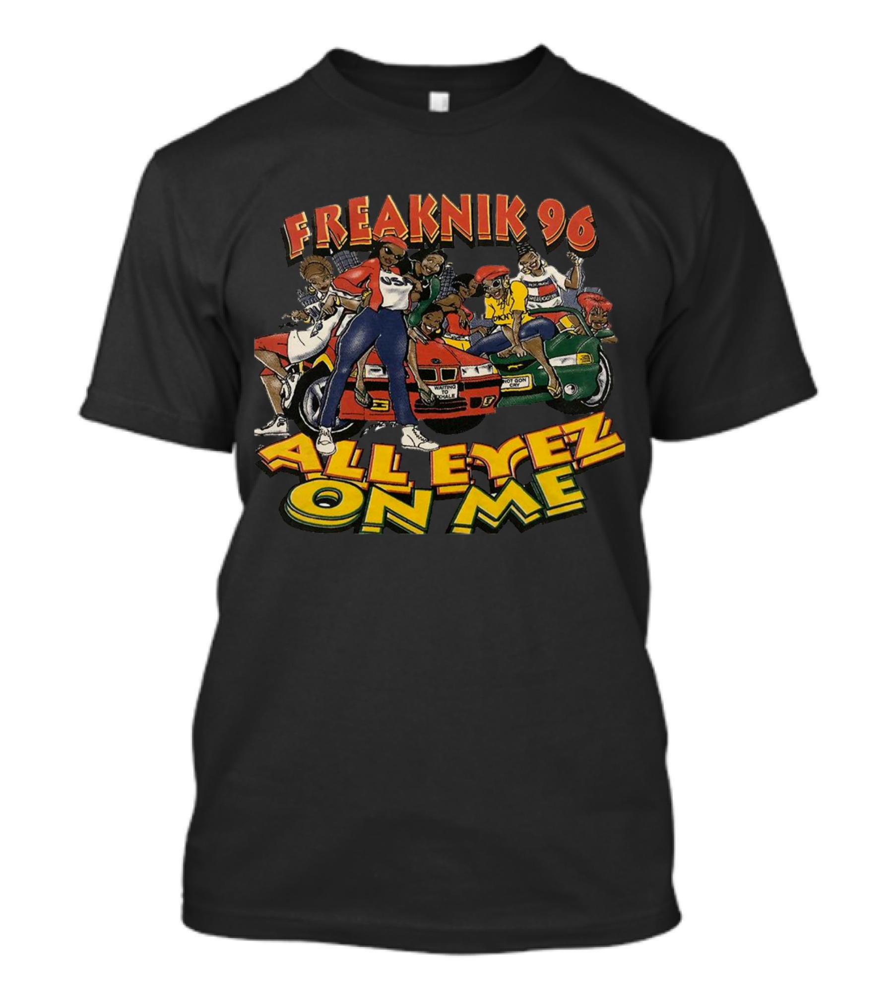 Freaknik 96 All Eyez On Me Party Scene With Cars And Dancers T-Shirt
